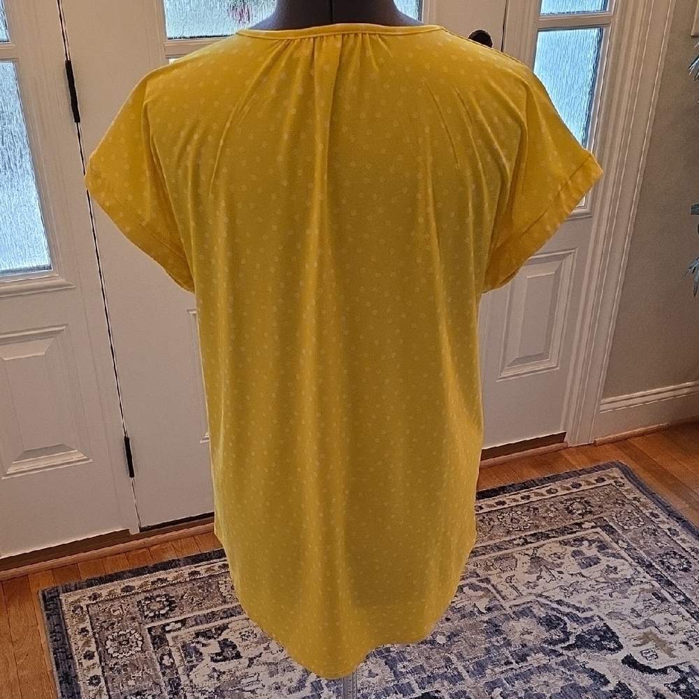 Tacera Yellow Polka Dot Blouse - Picture 5 of 6